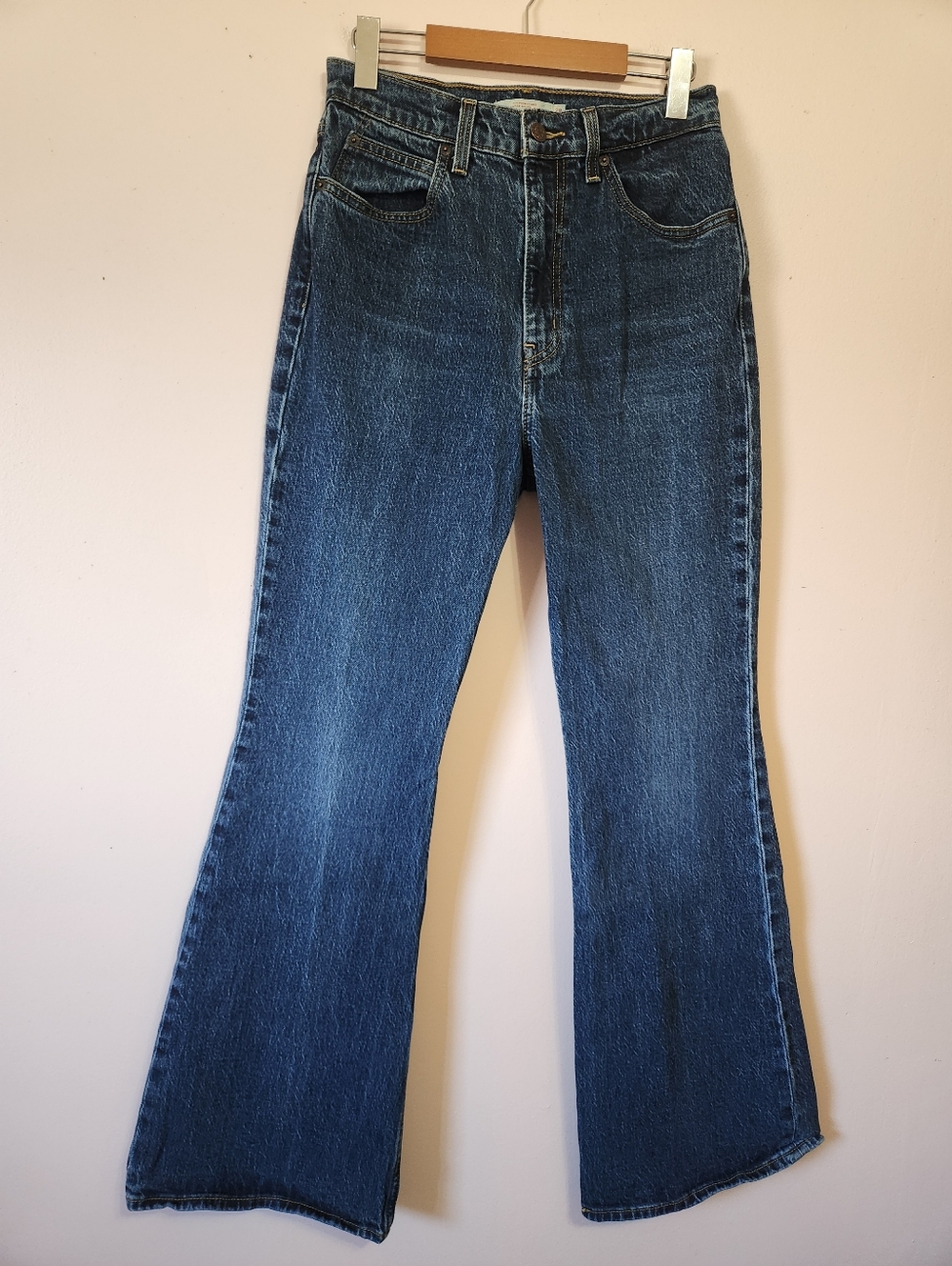 Levi's Premium 70s High Flare Jeans Big E Ultra High Rise Bell Bottom Denim 28